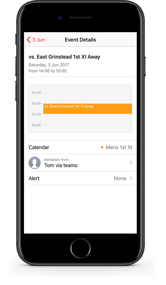 sync your fixtures to your phone calendar